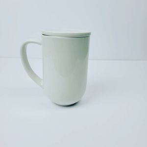 DAVIDS TEA | White Ceramic Tea Mug with Lid